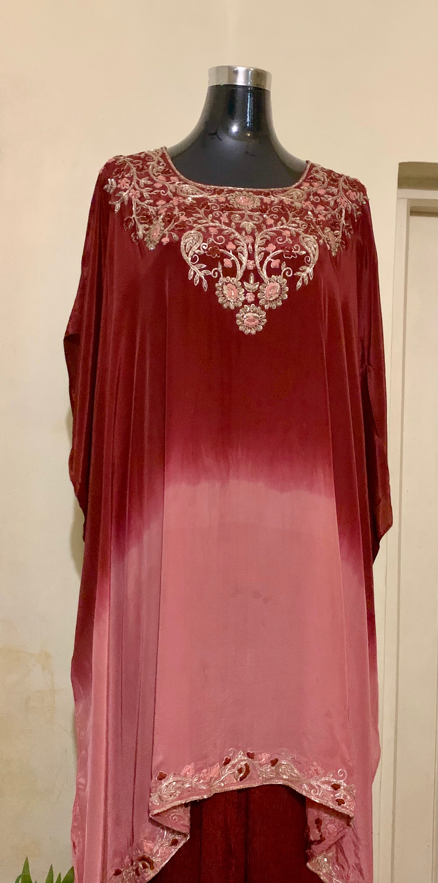 Wine Blossom Kaftan Co-ord