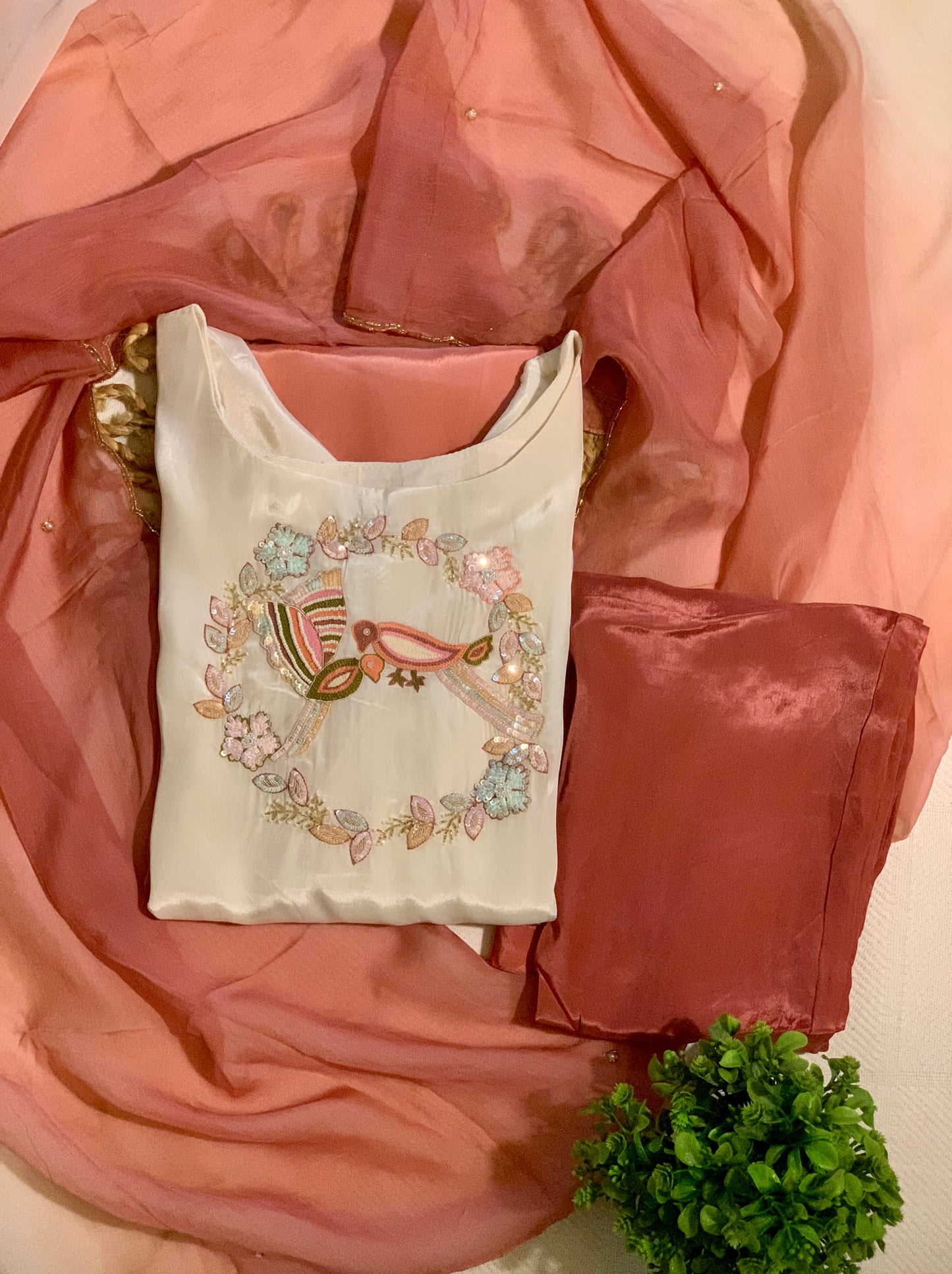 Blush Birdsong Kurta Set