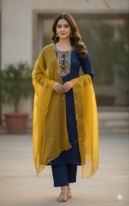 Neelika Noor Dola Silk Kurta Set