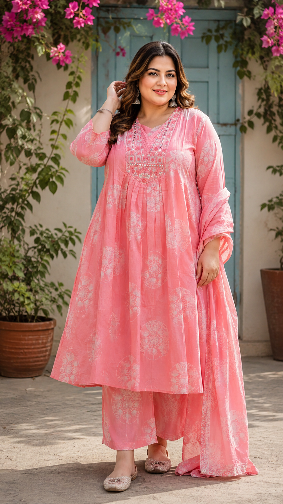 Rosy Charm A-Line Kurta Set