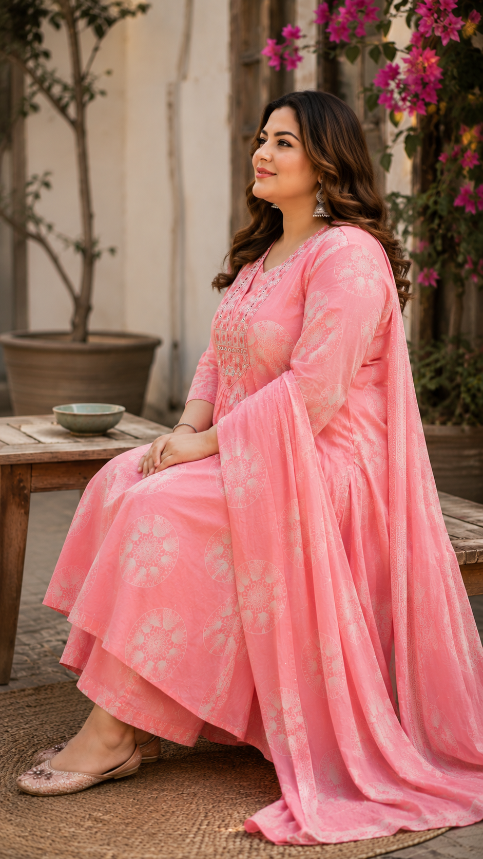 Rosy Charm A-Line Kurta Set