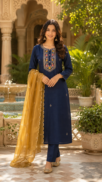 Neelika Noor Dola Silk Kurta Set