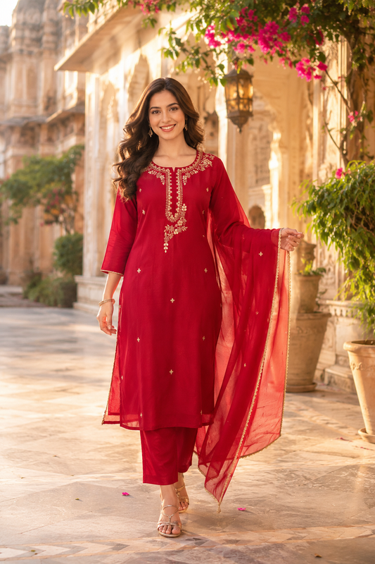 Rudrani Grace Dola Silk set