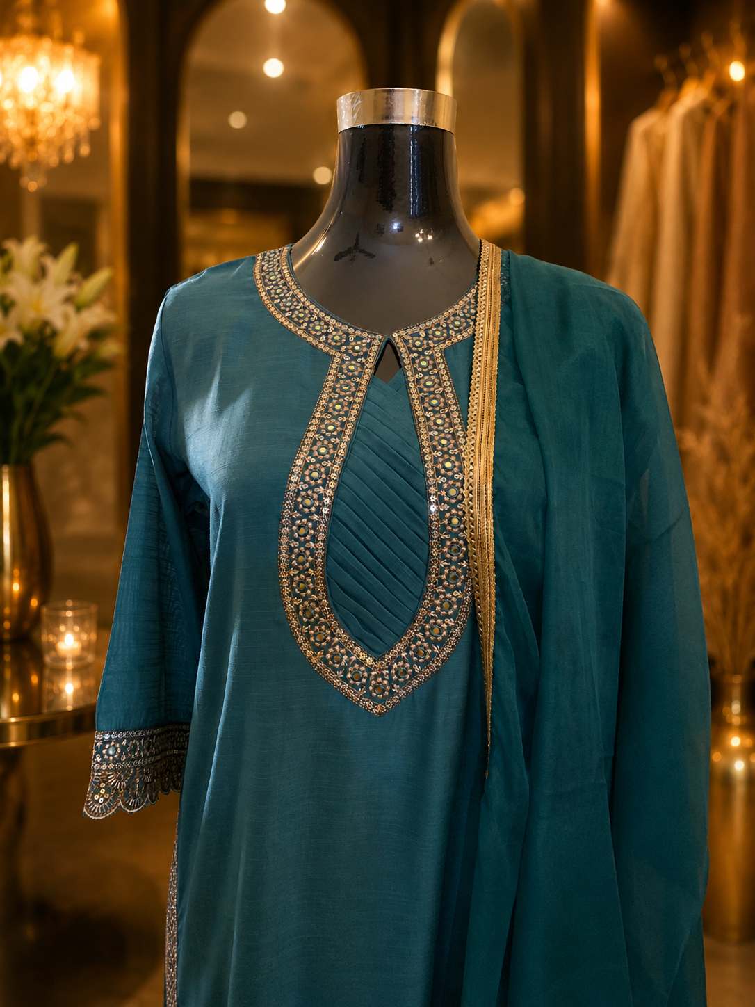 Afsana Teal kurta Set