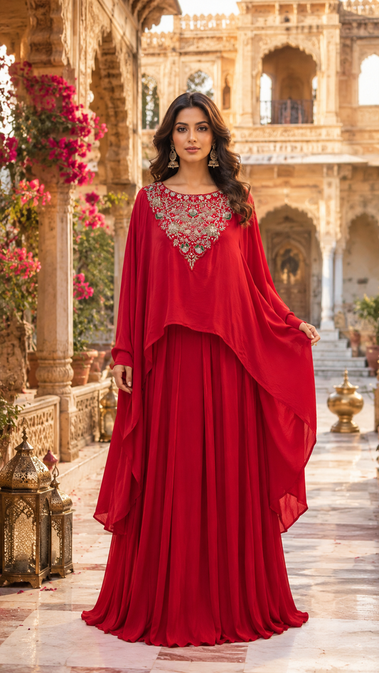 Esha Premium Kaftan Skirt set