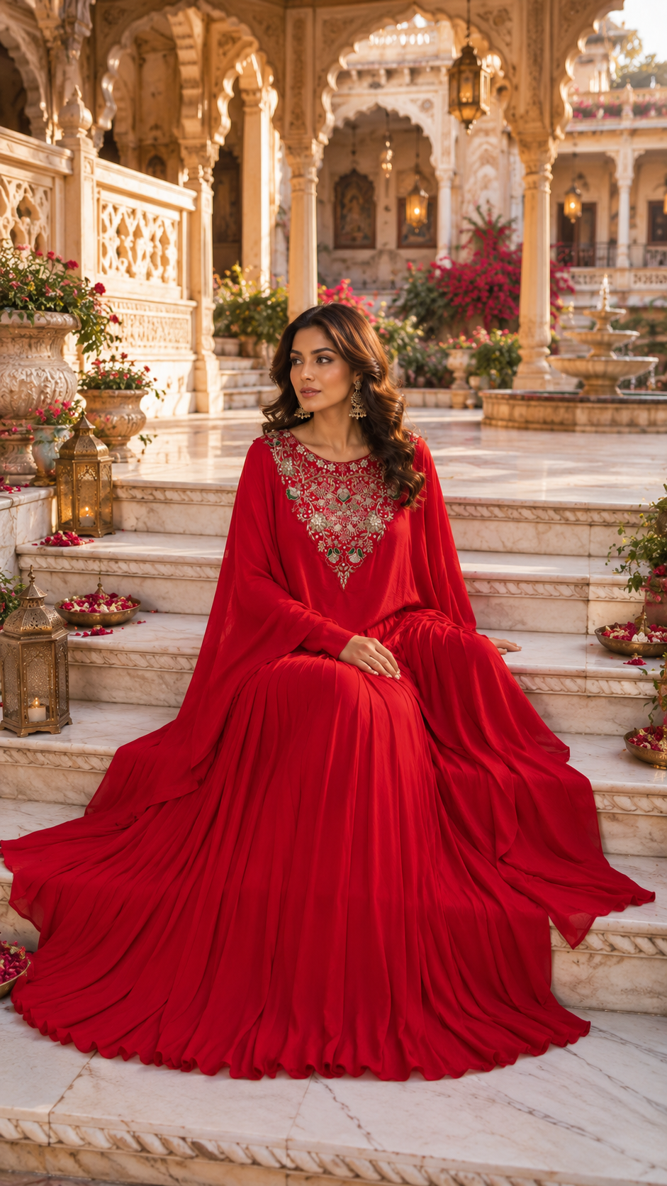 Esha Premium Kaftan Skirt set