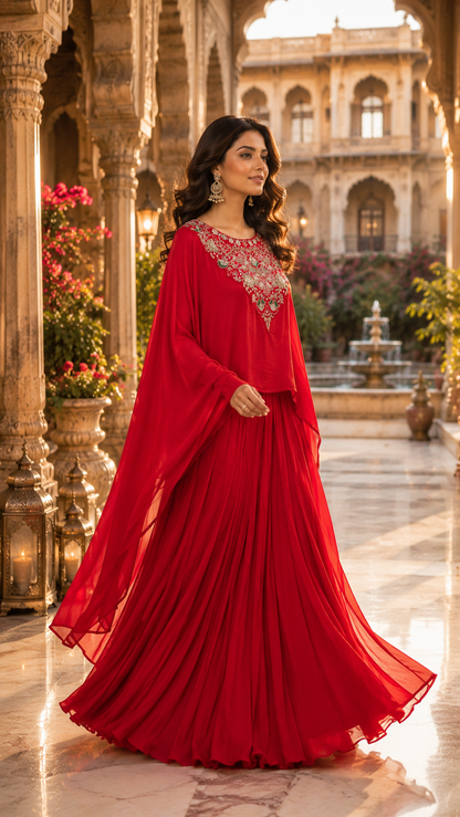 Esha Premium Kaftan Skirt set