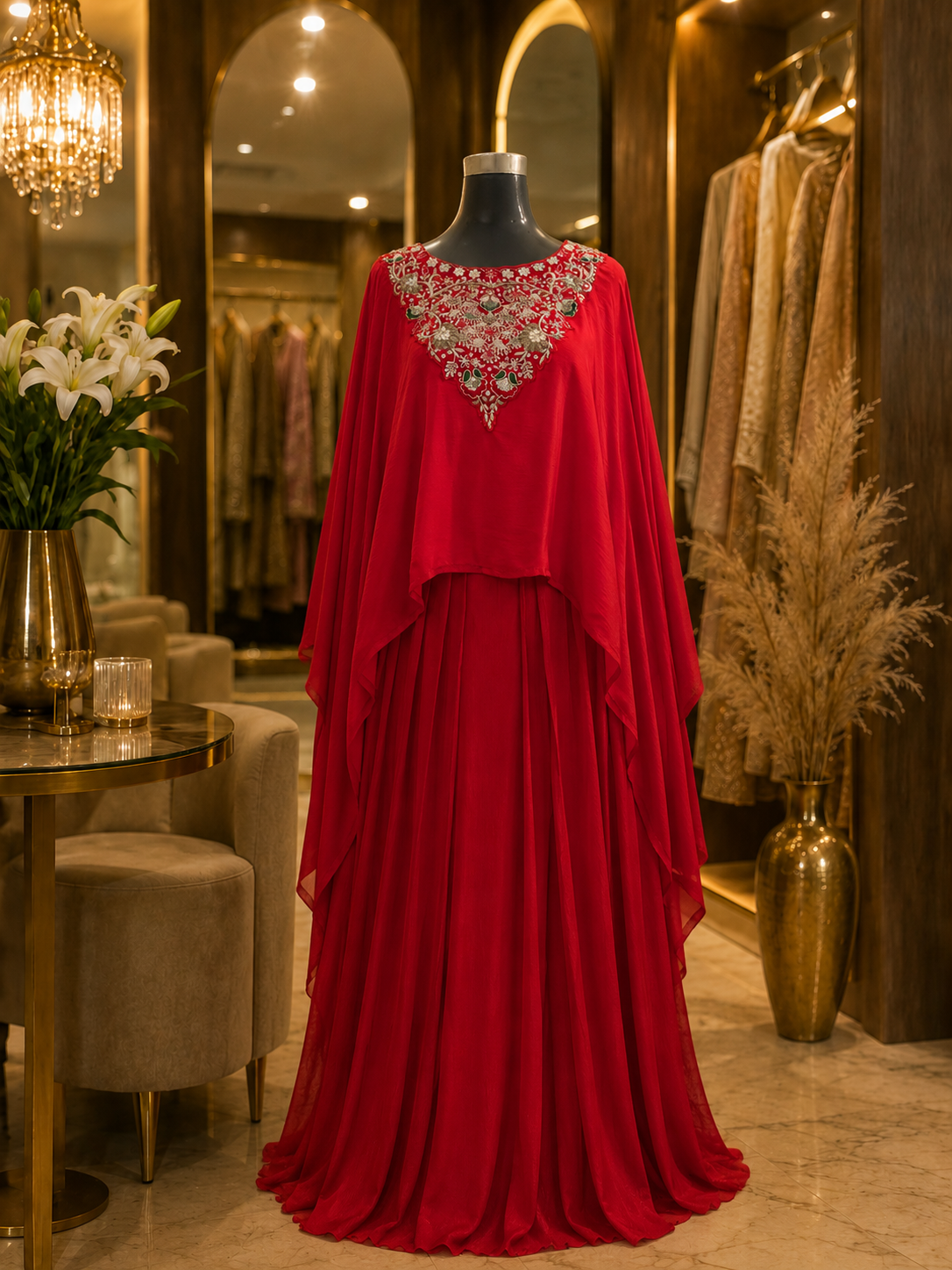 Esha Premium Kaftan Skirt set