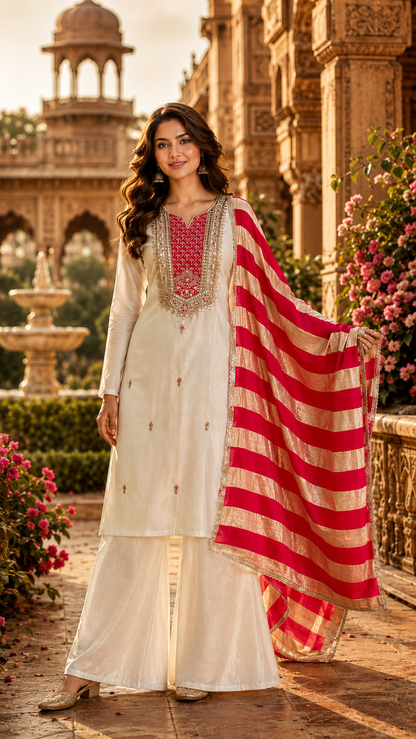 Ivory Rose Palazzo Set