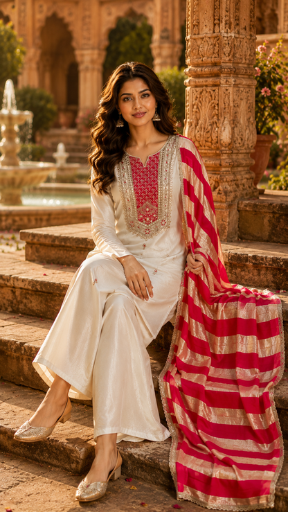 Ivory Rose Palazzo Set