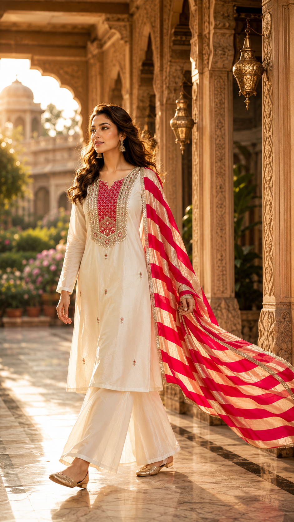 Ivory Rose Palazzo Set