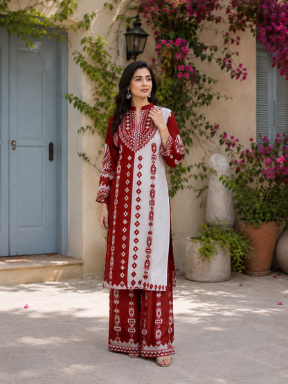 Crimson Bloom Co-Ord Set
