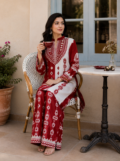 Crimson Bloom Co-Ord Set
