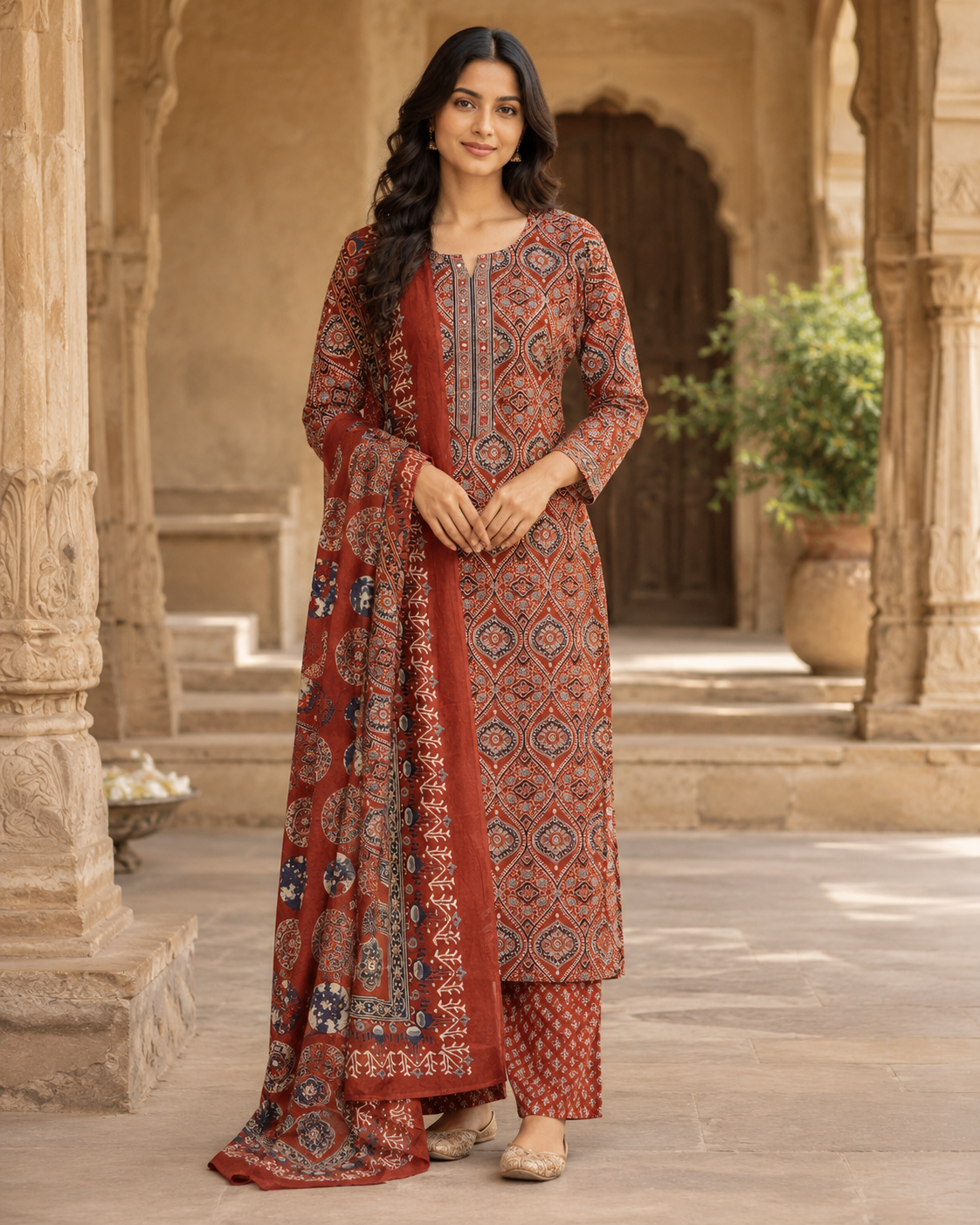 Ruhani Ajrakh Cotton Kurta