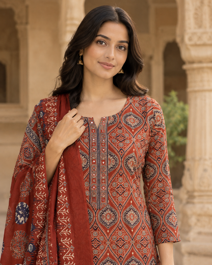 Ruhani Ajrakh Cotton Kurta