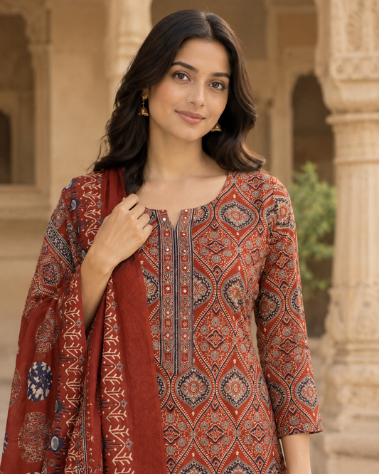 Ruhani Ajrakh Cotton Kurta