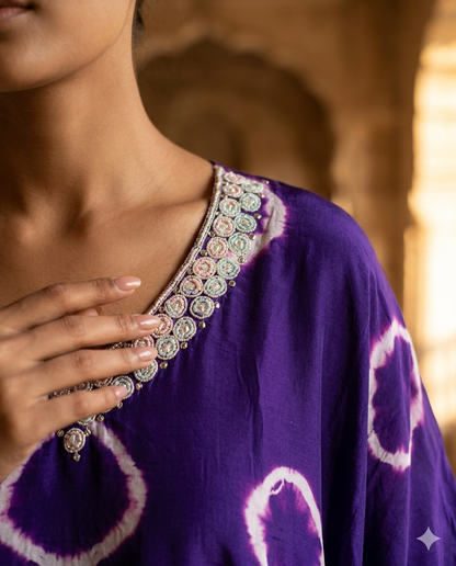 Purple kaftan coord set