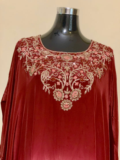 Wine Blossom Kaftan Co-ord