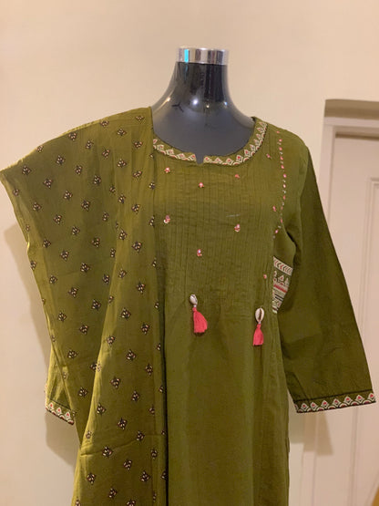 Olive Bloom Kurta Set