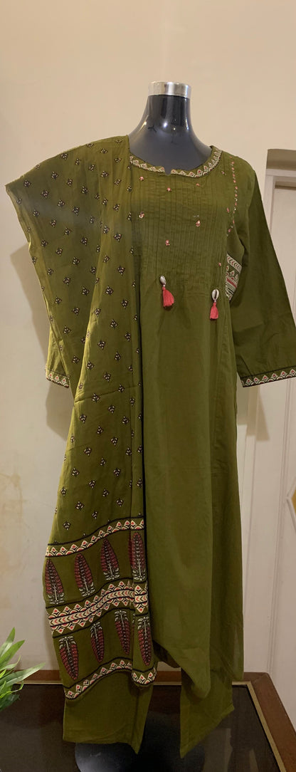 Olive Bloom Kurta Set