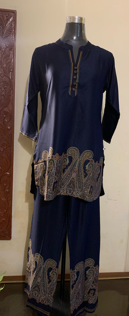Noor Navy Gajji Coord Set ✨