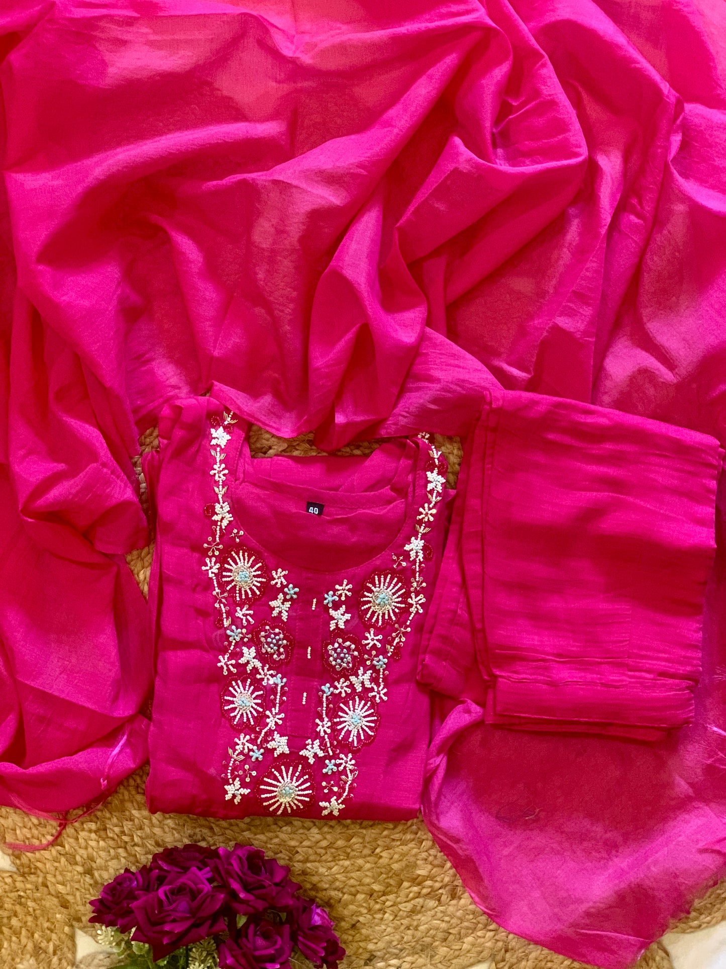 Sunblush Mul Chanderi Set