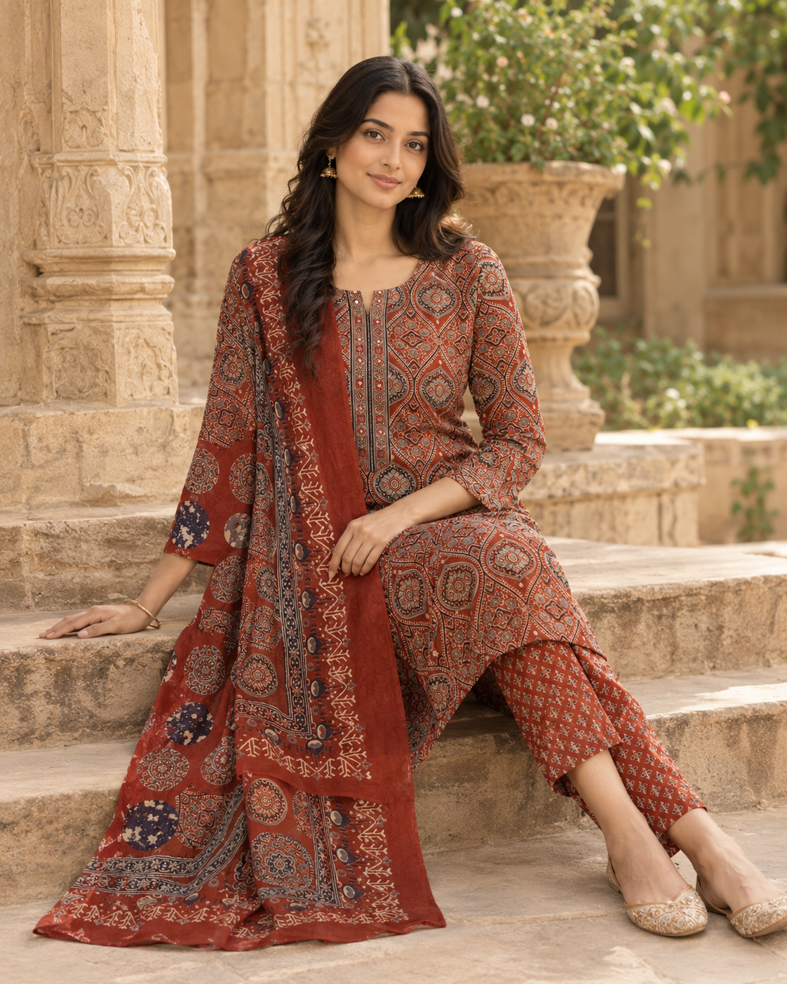 Ruhani Ajrakh Cotton Kurta