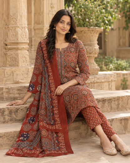 Ruhani Ajrakh Cotton Kurta