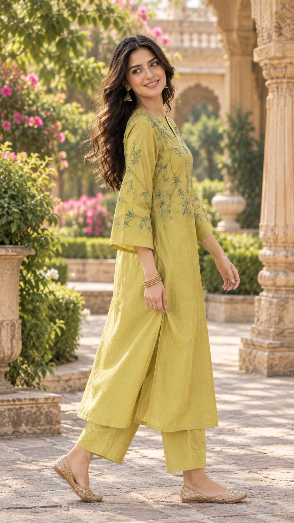 Mustard Meadow – Embroidered Kurta Set