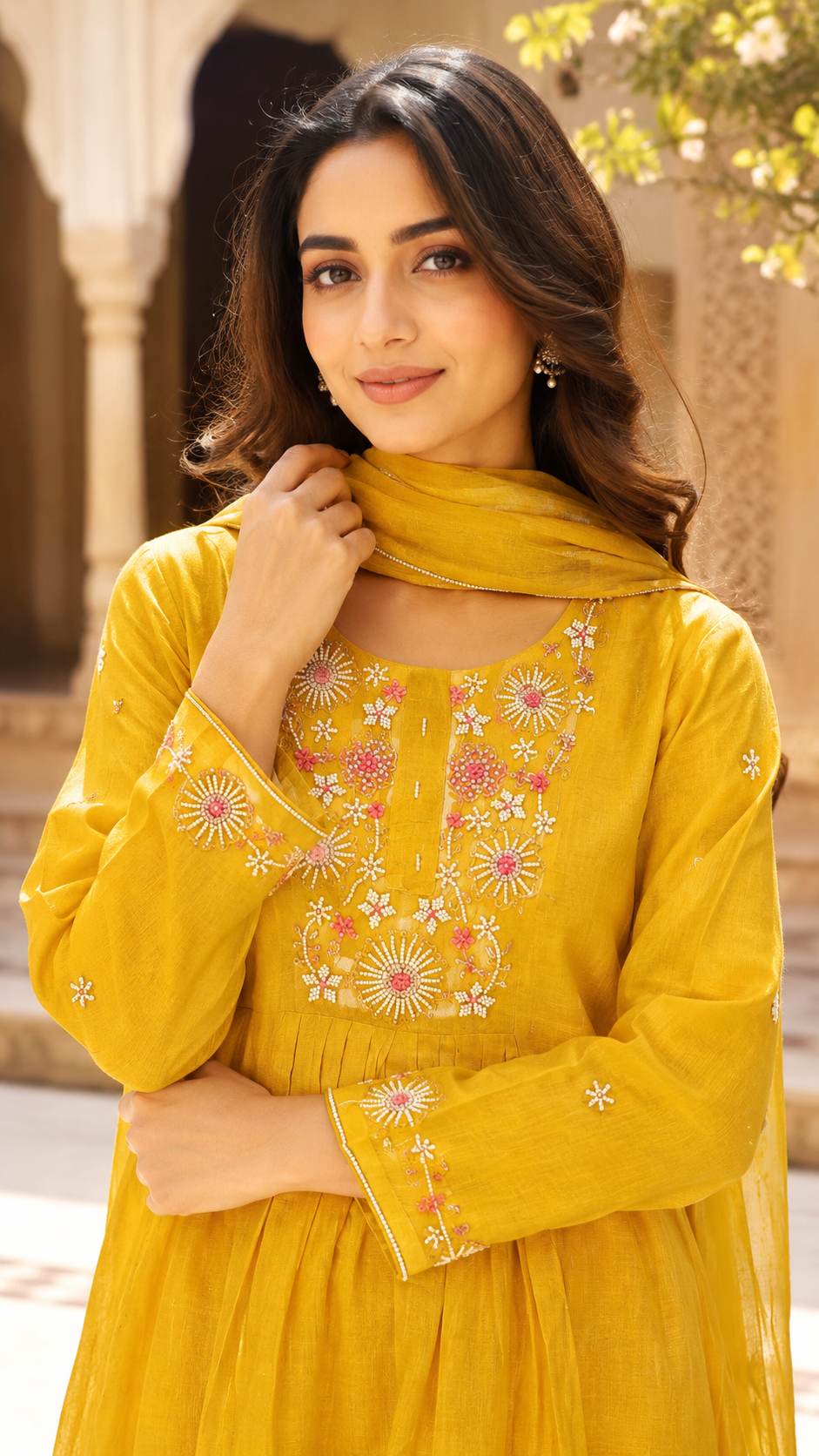 Sunblush Mul Chanderi Set
